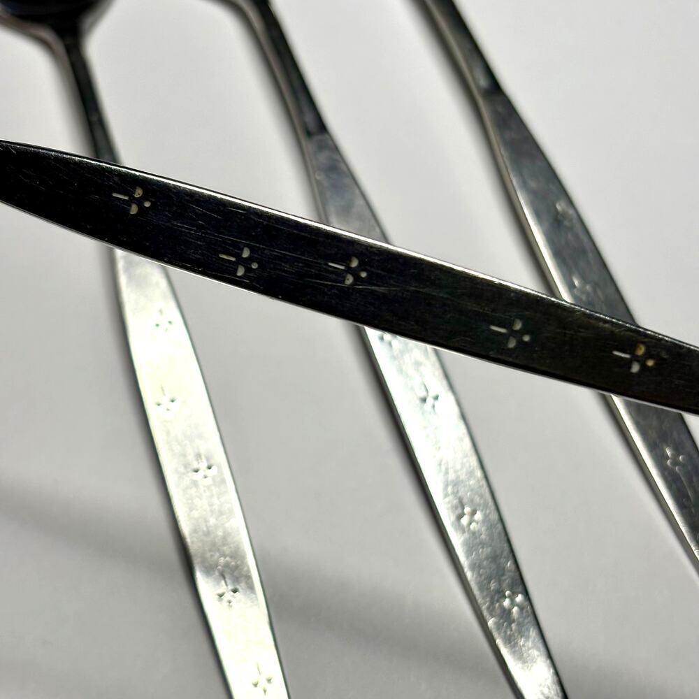 Oneida Community CELEBRITY Stainless 4 Iced Tea Spoons MCM w/ White Stars - Picture 9 of 11